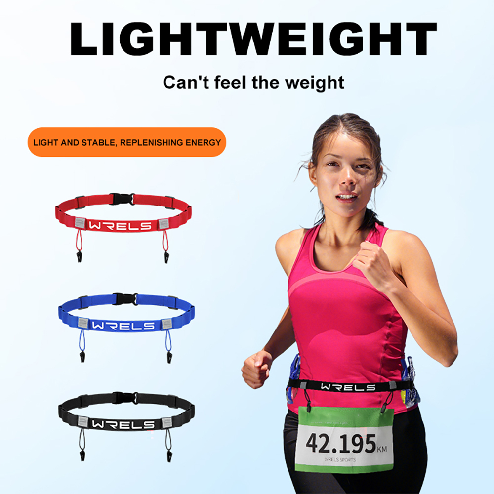 Race Bib - WRELS Marathon-Rennnummer-Gürtel, verstellbar, strapazierfähig, Triathlon-Lauf-Zahlenträger, leichter