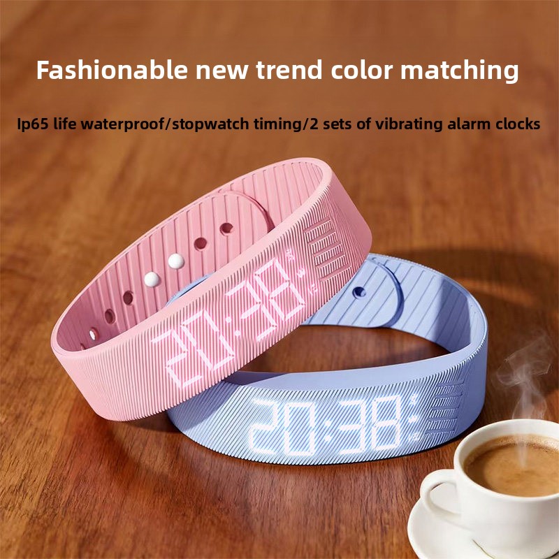 Running Watch - LED Digitaler Wecker, verstellbares Silikon-Armband mit