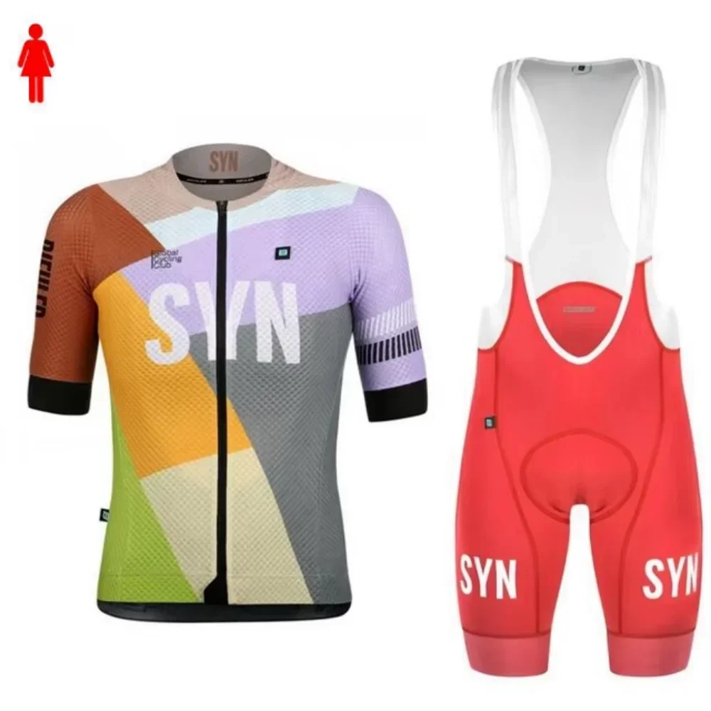 Race Bib - Damen Rennrad-Pro-Team SYN Kurzarm-Radtrikot Enganliegendes Rennrad-Trikot